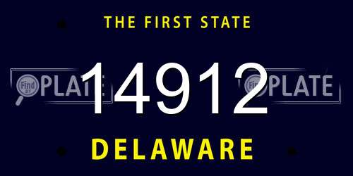 14912 Delaware License Plate