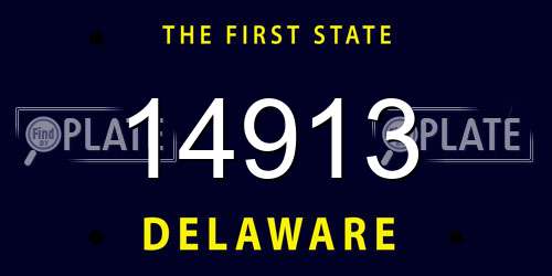 14913 Delaware License Plate