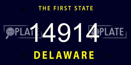 14914 Delaware License Plate