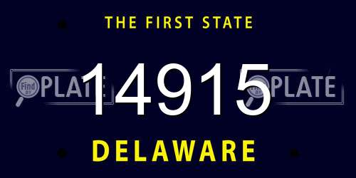14915 Delaware License Plate