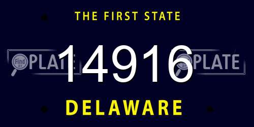 14916 Delaware License Plate