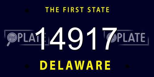 14917 Delaware License Plate
