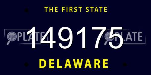 149175 Delaware License Plate