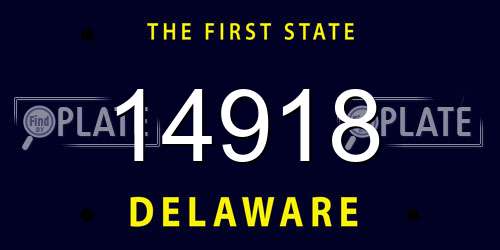14918 Delaware License Plate