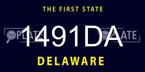 1491DA Delaware License Plate