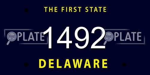 1492 Delaware License Plate