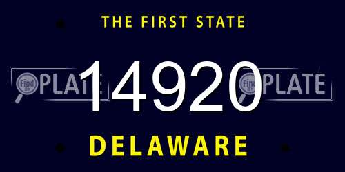 14920 Delaware License Plate