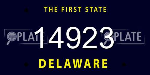 14923 Delaware License Plate