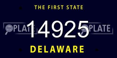14925 Delaware License Plate
