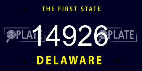 14926 Delaware License Plate