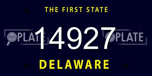 14927 Delaware License Plate