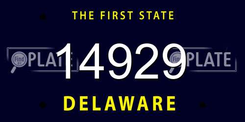 14929 Delaware License Plate