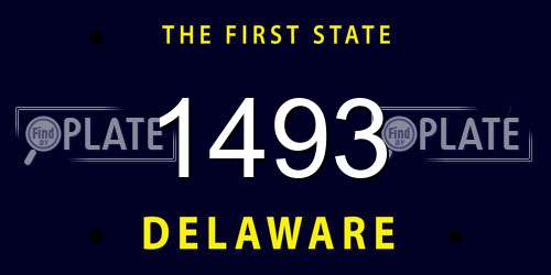 1493 Delaware License Plate