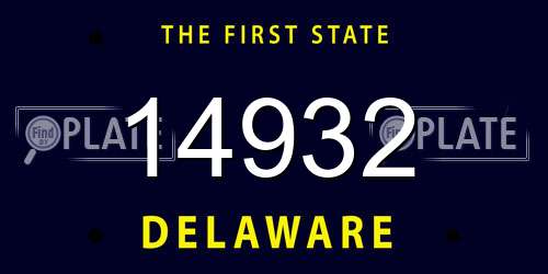 14932 Delaware License Plate
