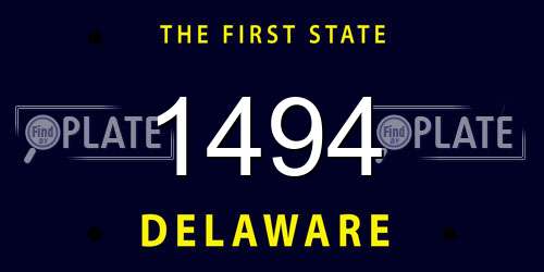 1494 Delaware License Plate