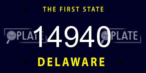 14940 Delaware License Plate