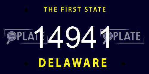 14941 Delaware License Plate