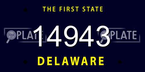14943 Delaware License Plate