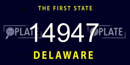 14947 Delaware License Plate