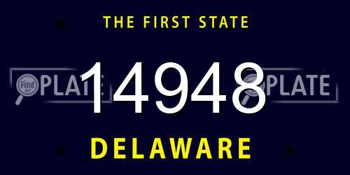 14948 Delaware License Plate