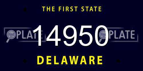 14950 Delaware License Plate