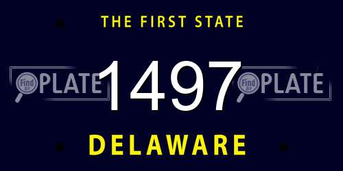 1497 Delaware License Plate