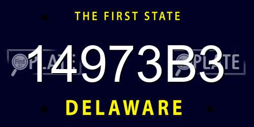 14973B3 Delaware License Plate