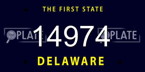 14974 Delaware License Plate