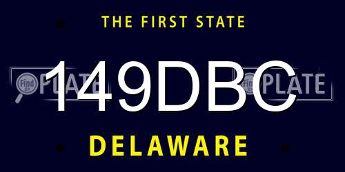 149DBC Delaware License Plate