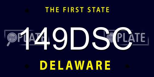 149DSC Delaware License Plate