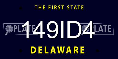 149ID4 Delaware License Plate