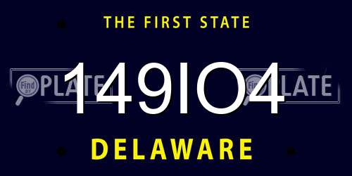 149IO4 Delaware License Plate