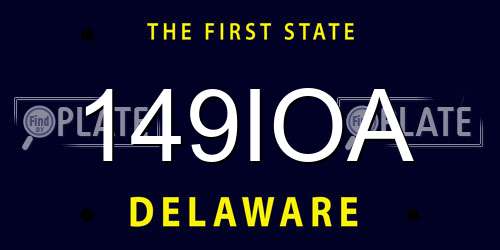 149IOA Delaware License Plate