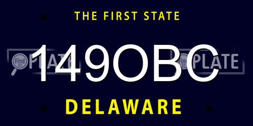 149OBC Delaware License Plate