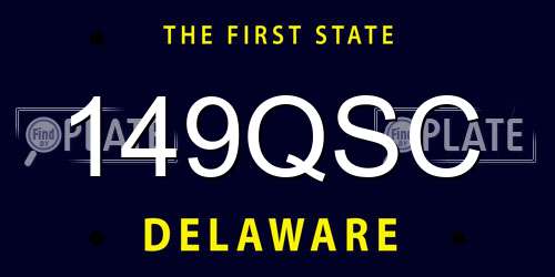 149QSC Delaware License Plate