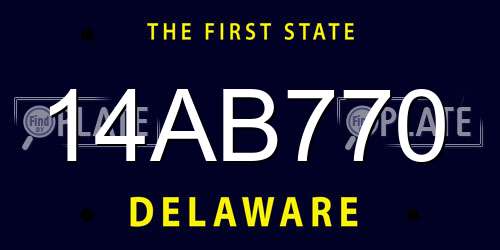 14AB770 Delaware License Plate