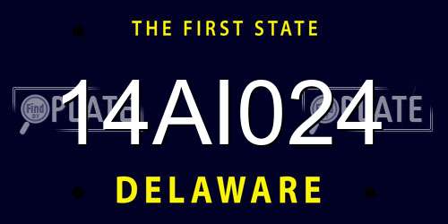14AI024 Delaware License Plate