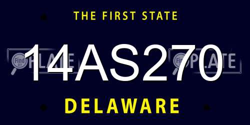 14AS270 Delaware License Plate