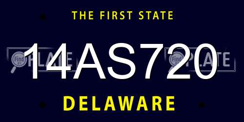 14AS720 Delaware License Plate