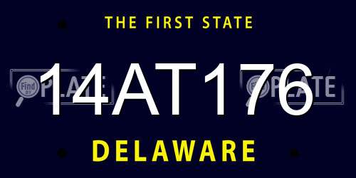 14AT176 Delaware License Plate