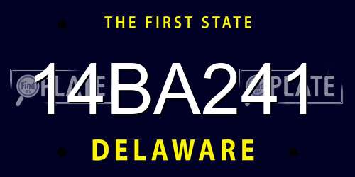 14BA241 Delaware License Plate