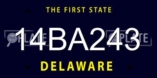 14BA243 Delaware License Plate