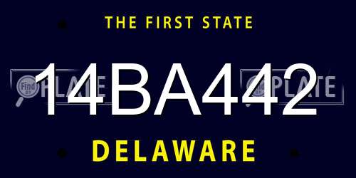 14BA442 Delaware License Plate