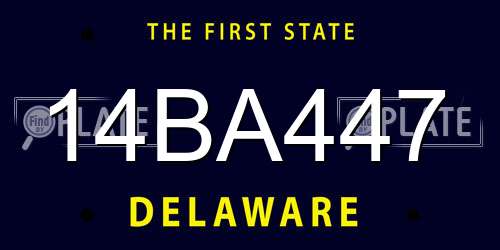 14BA447 Delaware License Plate