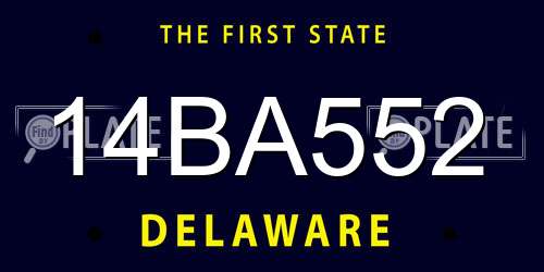 14BA552 Delaware License Plate