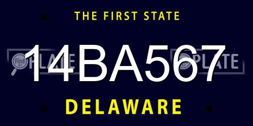 14BA567 Delaware License Plate