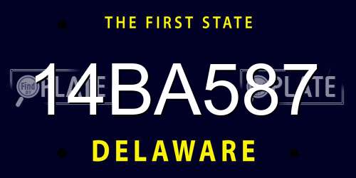 14BA587 Delaware License Plate