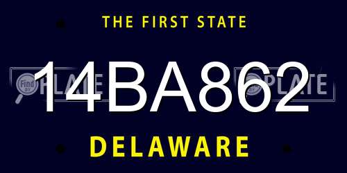 14BA862 Delaware License Plate