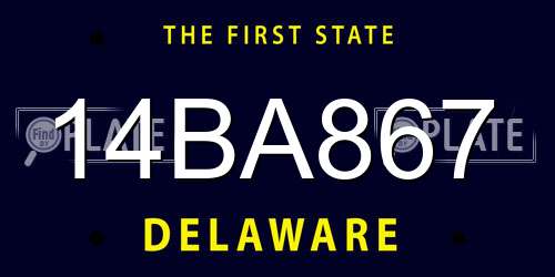 14BA867 Delaware License Plate