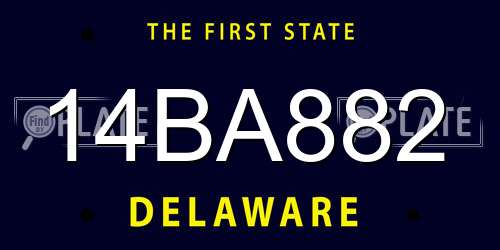 14BA882 Delaware License Plate